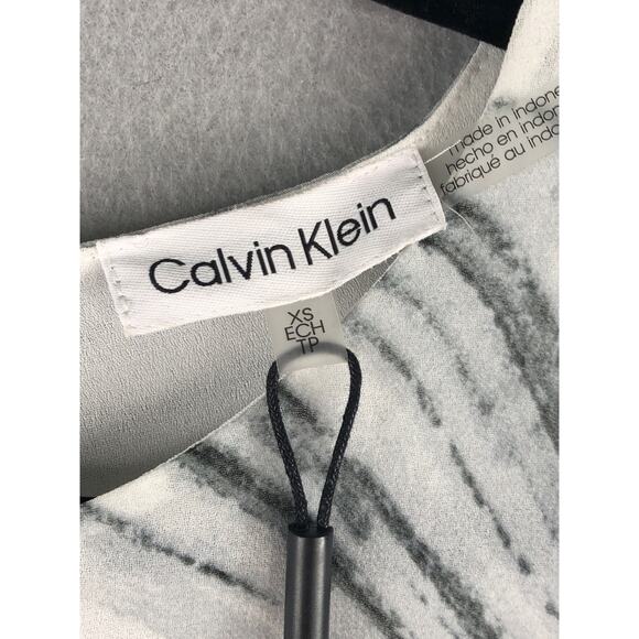 Calvin Klein Twist Front Top Women's Size XS/TP Marble NEW - Picture 2 of 9